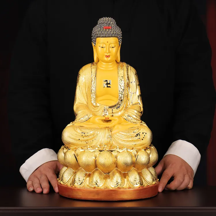 大日如来佛摆件客厅家居玄关公司店铺桌金佛释迦牟尼佛祖工艺礼品