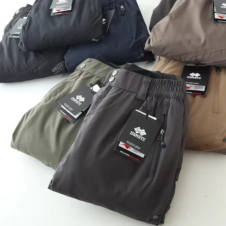 户外防风防水冲锋裤！冬季男士加绒加厚保暖直筒抗寒休闲长裤-842