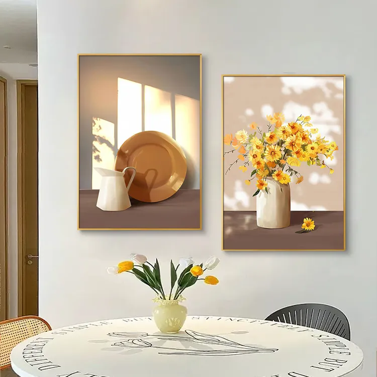 【餐厅热推】双联大气厨房餐桌装饰饭厅背景墙壁画北欧挂画客厅