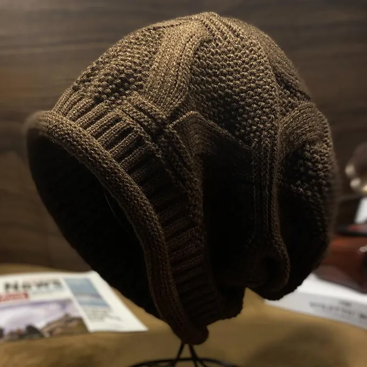 帽子女士秋冬显脸小卷边针织帽2025新款毛线帽洋气堆堆帽保暖冷帽