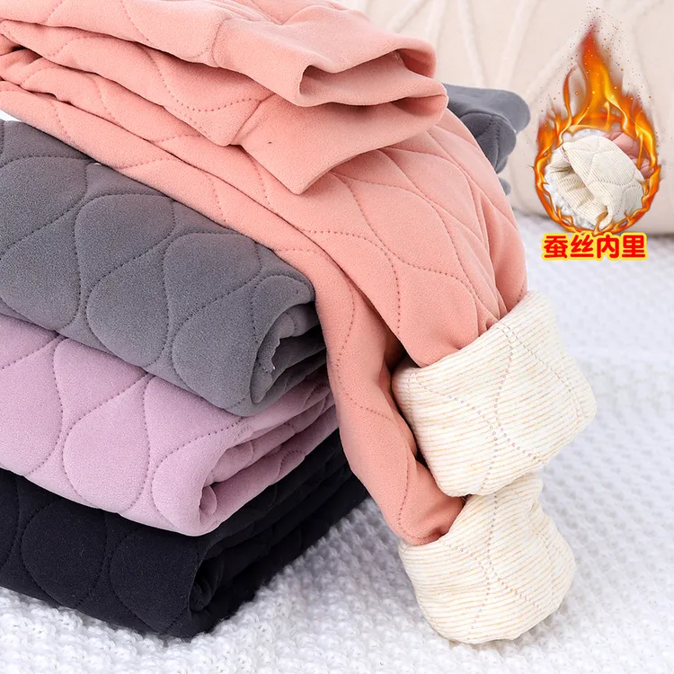 【羊毛蚕丝加厚棉裤校服神器】儿童保暖棉裤新款秋冬季三层加绒加厚
