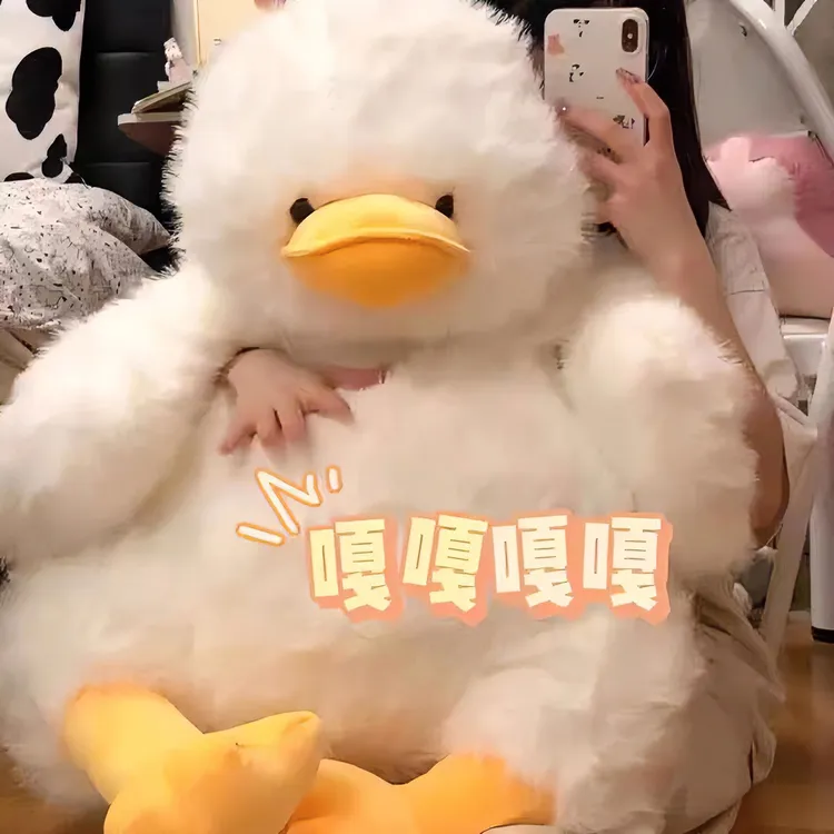 可爱炸毛墩墩鸭玩偶小鸭子抱枕毛绒玩具布娃娃女孩生日礼物送女生