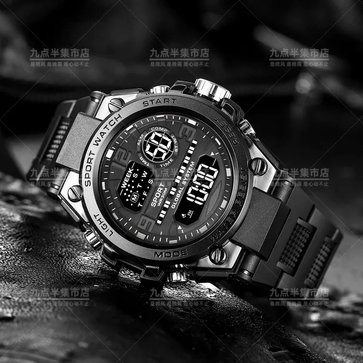 经典版金刚狼手表男士多功能防水夜光双显黑科技户外运动电子手表商品图