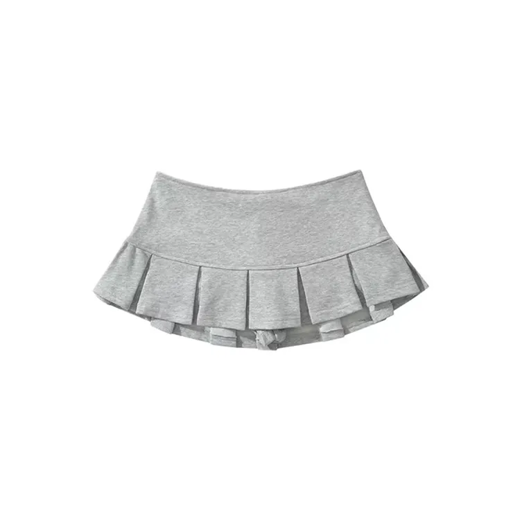 美式性感辣妹低腰显瘦超短A字裙夏季新款女生jk纯欲运动百褶裙子@