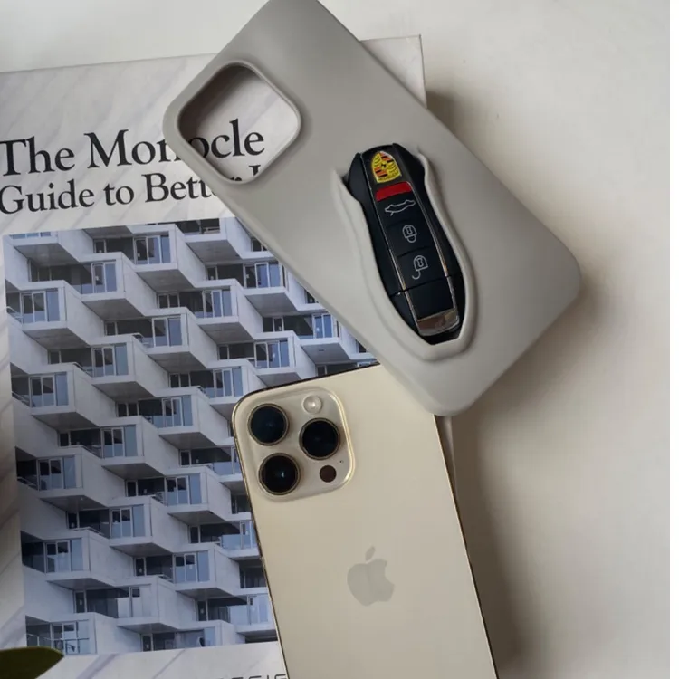 奔驰宝马保时捷车钥匙手机壳适用苹果神器14/15promax硅胶壳便携