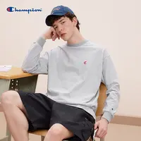 【小小莎专属】冠军休闲宽松简约潮流条纹长袖T恤U4CLTJM004