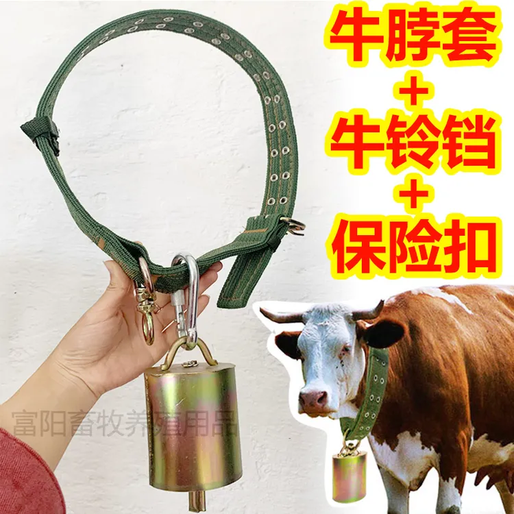 拴牛脖套牛铃铛超响牛用保险扣栓牛专用套头脖子项圈牵养牛用品