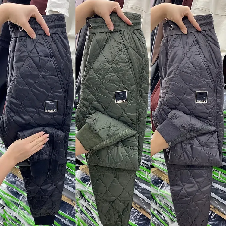 冬季新款保暖外穿棉裤男防风防寒裤脚拉链设计加厚百搭束脚休闲裤