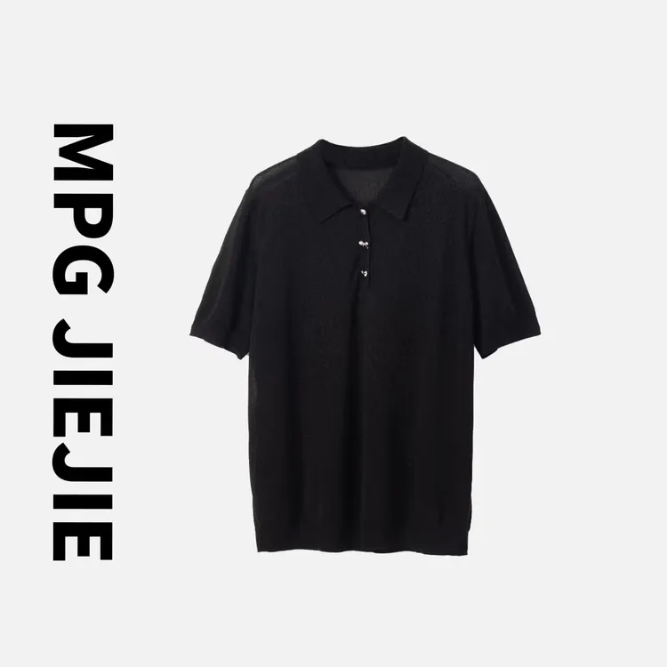 MPG JIEJIE【魅力女孩】25春夏半袖秋季女士翻领圆领显瘦优雅短袖