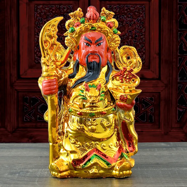 关二爷神像武财神关公像招财财神爷佛像横刀关羽关帝武财神摆件