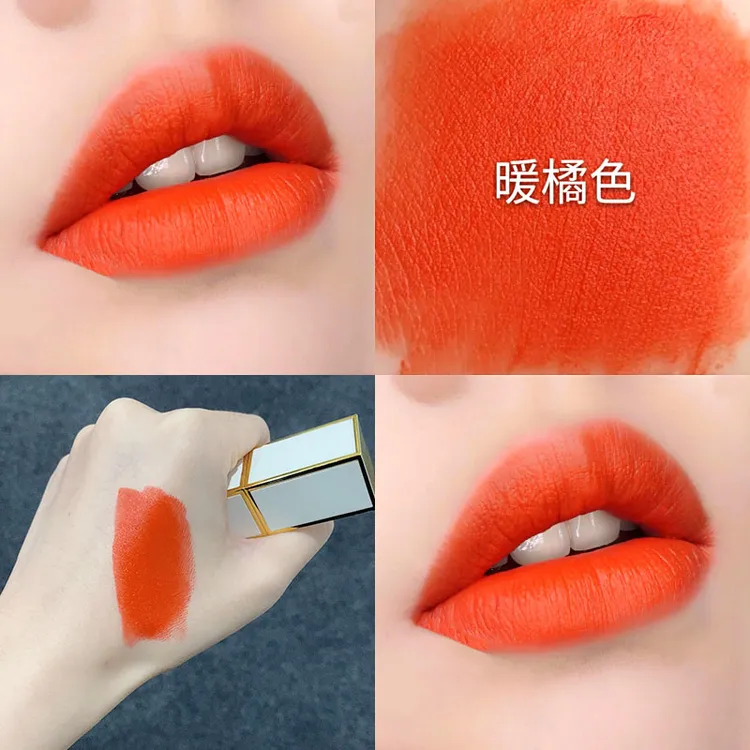 正品血橙暖橘色口红橘红橘黄不沾杯不掉色哑光雾面显白防水女保湿