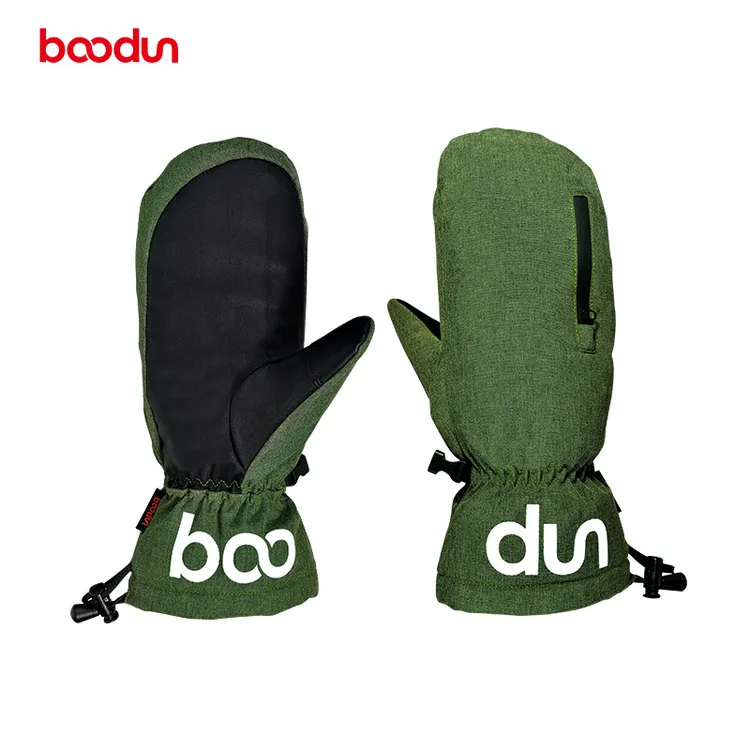 Boodun新款包指滑雪手套冬季男女单板防水口袋触屏保暖手套户外