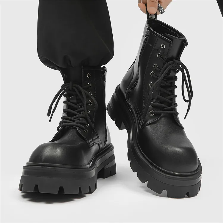 2025新款正品马丁靴男款高帮百搭英伦风工装厚底增高机车黑色秋冬