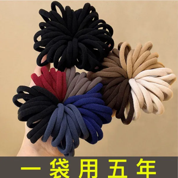 高弹力头绳头发无接缝韩版发圈橡皮筋简约时尚网红黑色发绳耐用