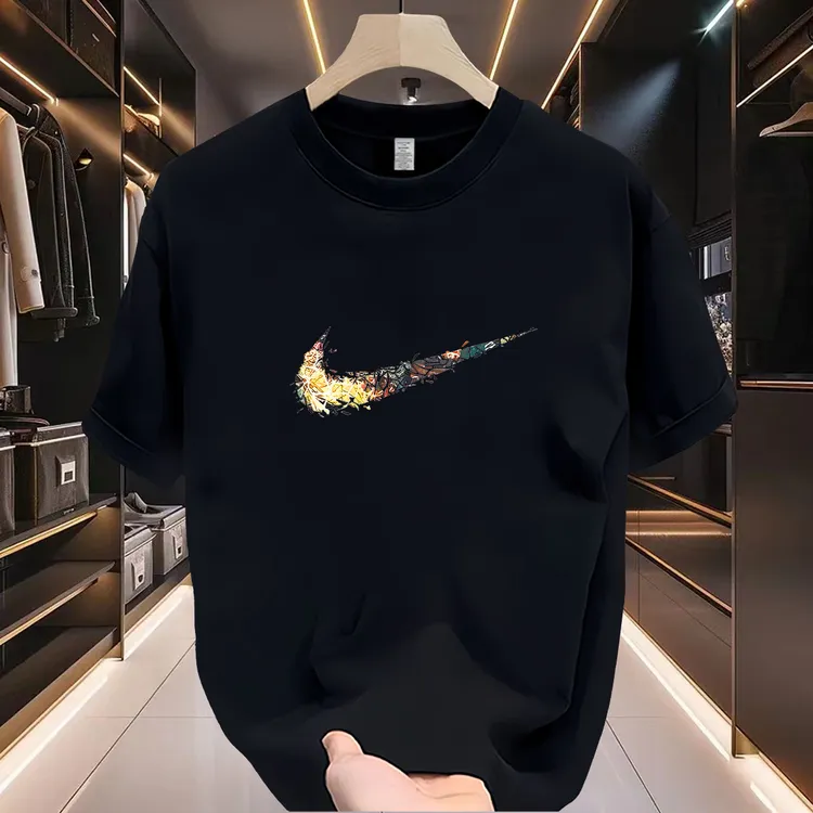 男士t恤短袖高级感潮流轻奢痞帅男装夏季2025新款大码百搭圆领