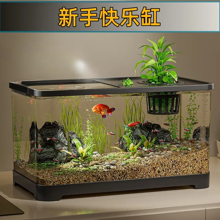 【新手缸】高透明塑料金鱼缸家用耐摔高清造景水族箱乌龟缸生态鱼缸
