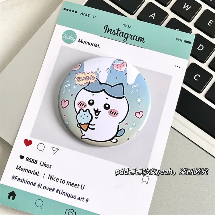 chiikawa吉伊卡哇动漫同人周边卡通可爱吧唧挂件马口铁胸章徽章