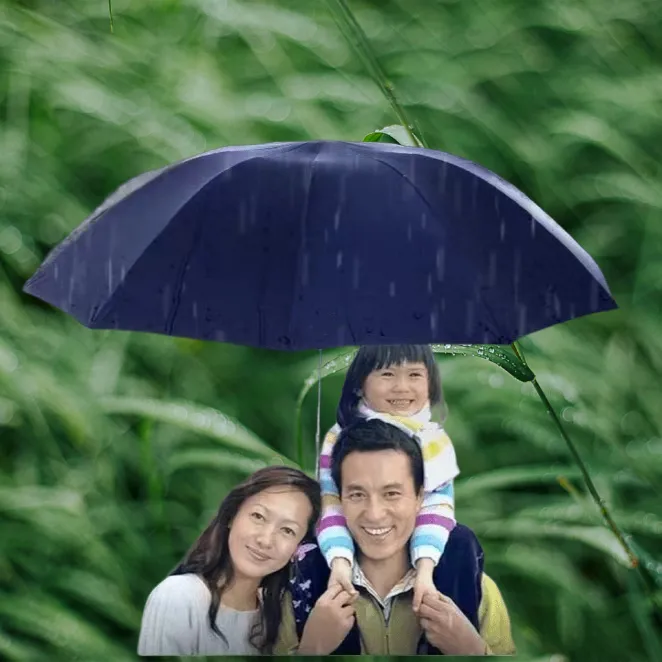 天堂伞十骨超大号雨伞三折叠男女商务晴雨两用抗暴风雨太阳伞