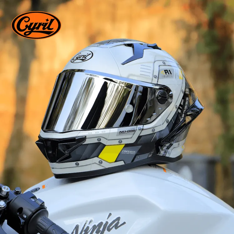CYRIL 赛罗机车头盔赛车男女骑行四季个性摩托车3C认证大尾翼全盔