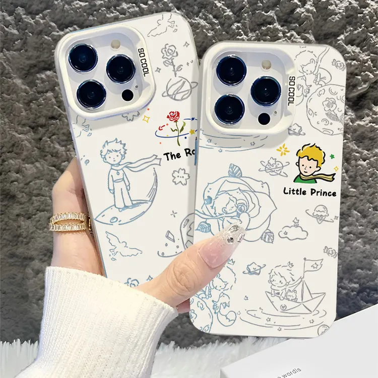 玫瑰王子适用iPhone15苹果11/13/14彩银手机壳华为荣耀12/7/8卡通