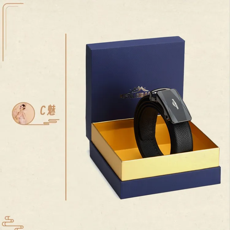 【C魅甄选】肯雷邦男士头层牛皮材质腰带自动扣商务布锐科皮带