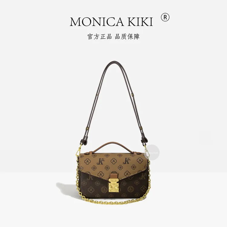 MONICA KIKI/莫妮卡奇奇轻奢复古高级感单肩斜挎手提邮差包5850小