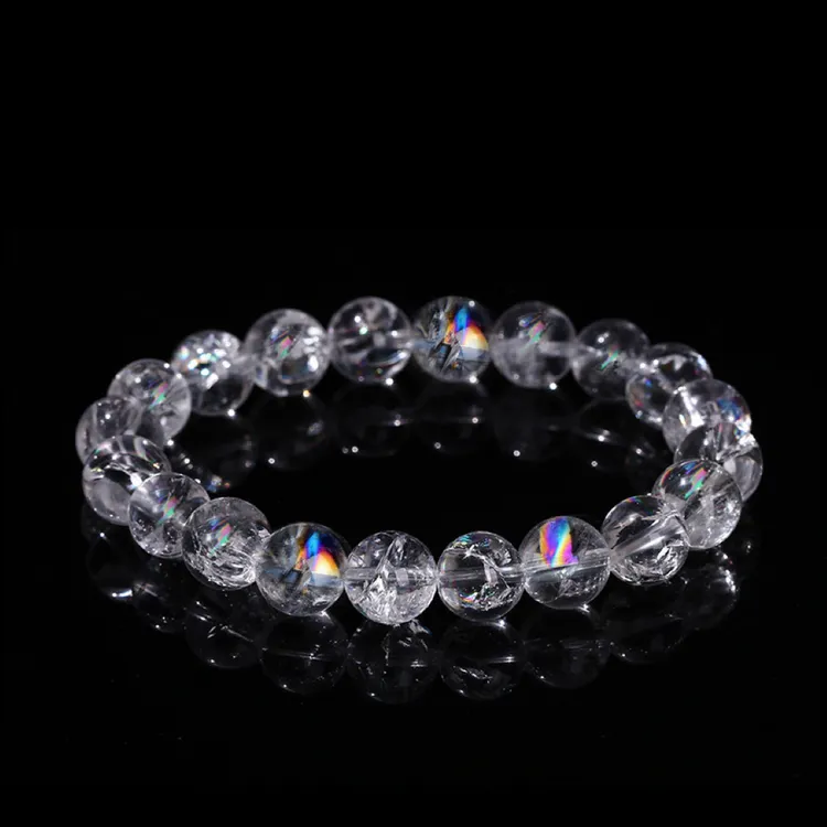 爆花白白天然水晶手链单圈祝福手串闺蜜礼物时尚简约轻奢