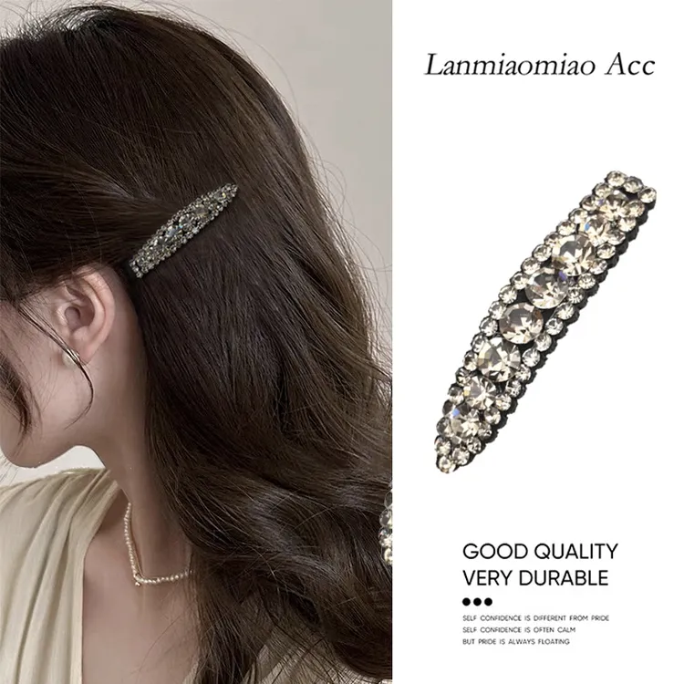 轻奢时尚满钻发夹女精致百搭刘海碎发夹新款网红一字夹韩版头饰