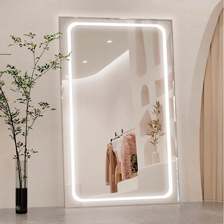 奥沁瑞LED发光镜子试衣镜显瘦美颜带灯全身穿衣镜网红落地镜补光 