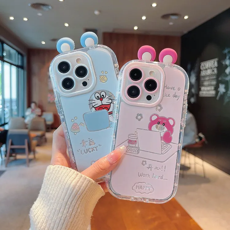 幸运蓝胖子适用苹果15iPhone华为荣耀_oppo_vivo_小米手机壳防摔