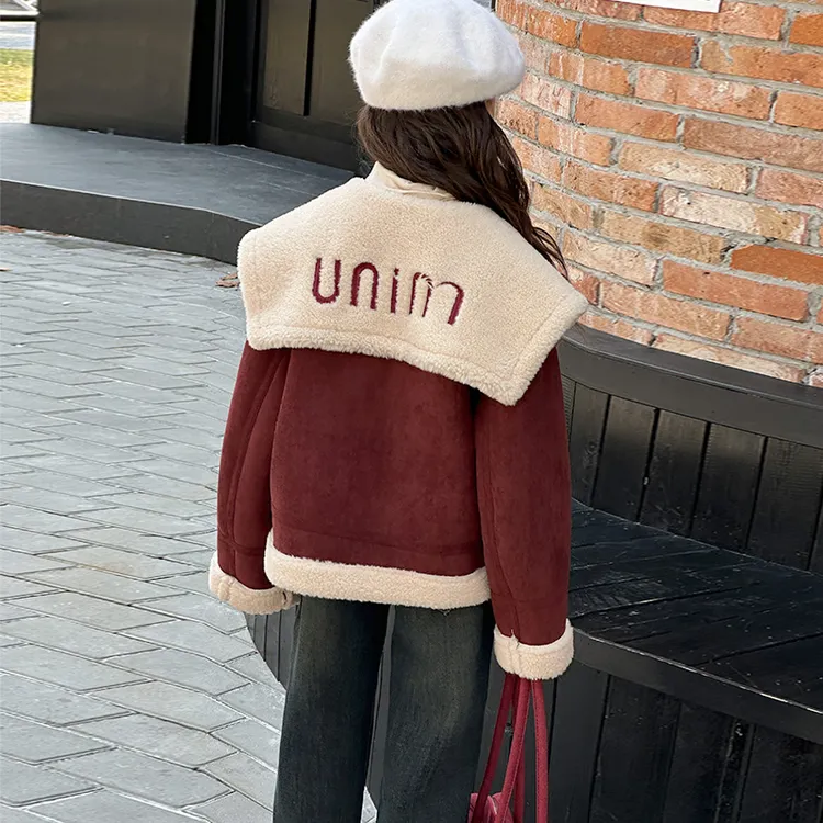 女童洋气中大童外套秋冬装女孩加绒加厚上衣加绒牛仔裤两套套装