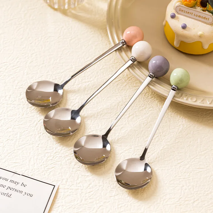 【摩登主妇】MONAZONE不锈钢勺子高颜值家用高档精致短柄甜品小勺