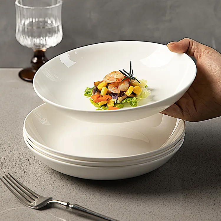 摩登主妇白色陶瓷盘子家用菜盘2024新款高颜值餐具骨瓷餐盘碗碟子