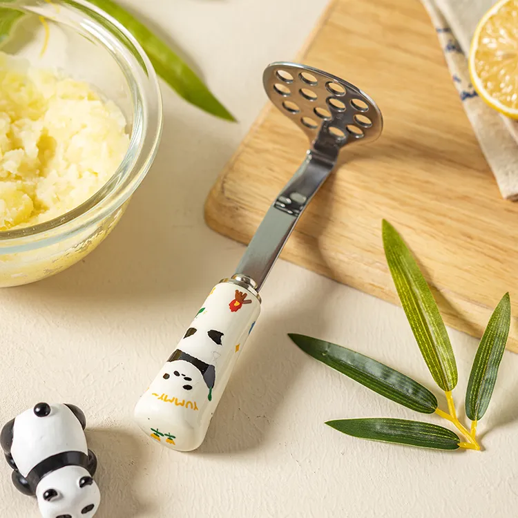 【摩登主妇】mototo熊猫不锈钢土豆泥压泥器辅食捣泥牛油果捣碎器