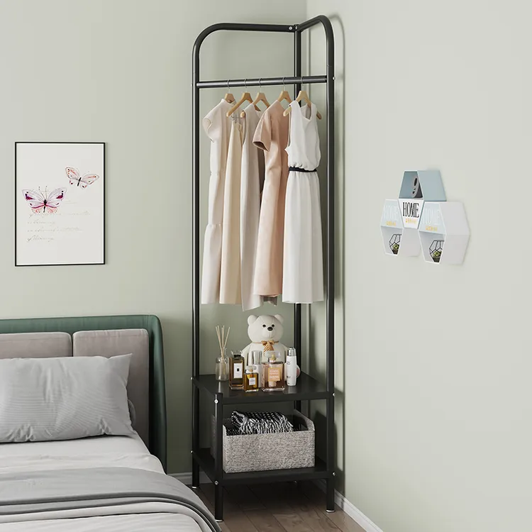 转角衣帽架落地挂衣架客厅收纳神器卧室晾衣架北欧简易衣服挂衣架