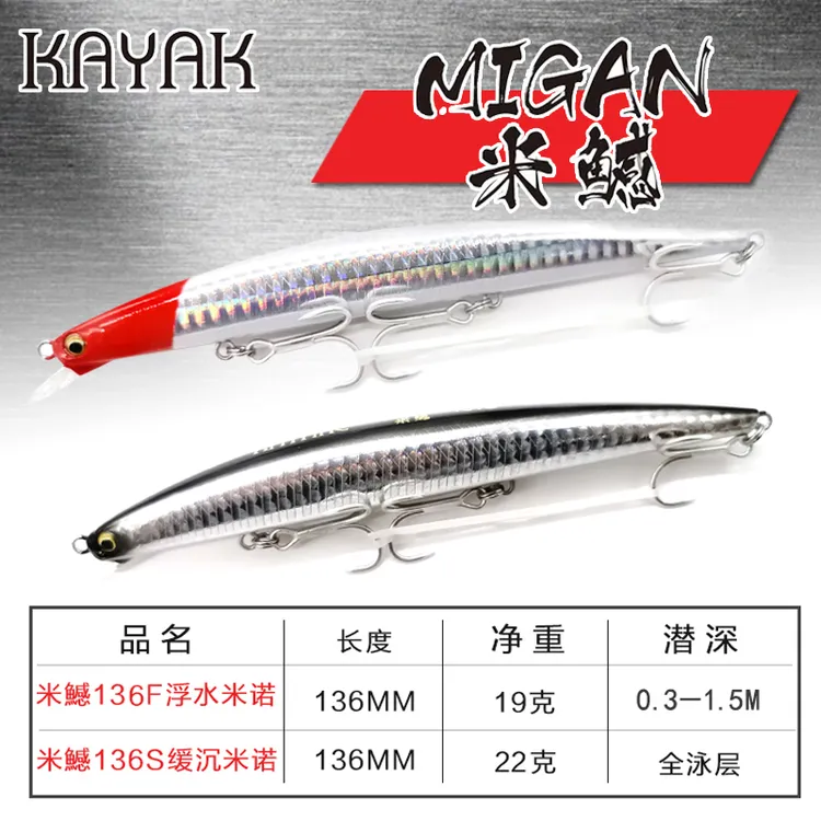 米鱤136大舌板深潜kayak浮水米诺缓沉米诺卡亚克米鳡