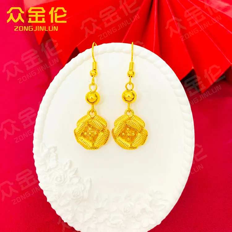 众金伦 铜合金耳饰 时尚百搭款【精美海棠花耳钩】