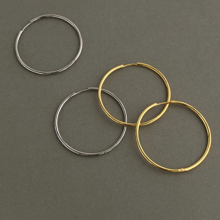 黄铜耳饰 气质欧美简约个性大耳圈时尚百搭ins大耳环冷淡风大圈圈
