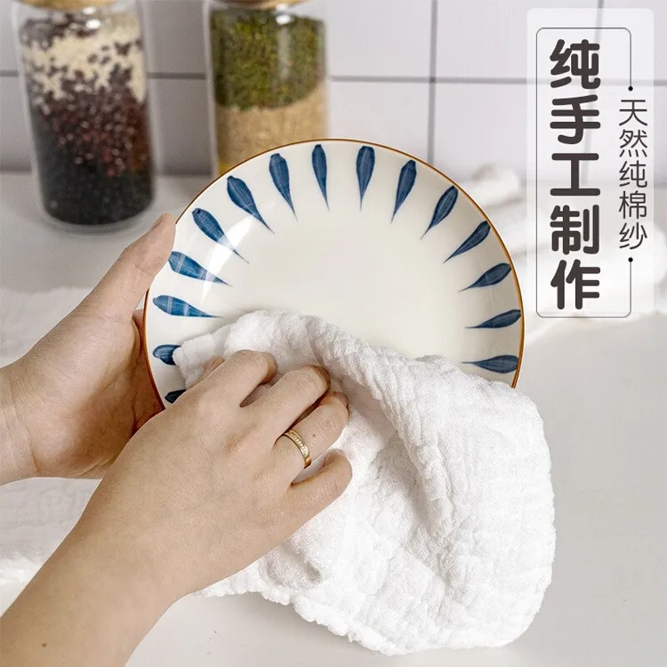 全棉朵朵纯棉抹布厨房家庭专用擦碗洗碗布吸水不易沾油掉毛棉纱巾