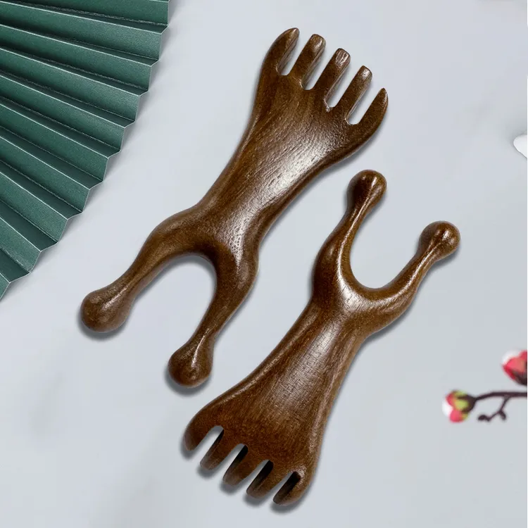 【康羙鹿】金丝檀木五爪按摩梳头部按摩器经络梳头皮头疗五爪梳便携