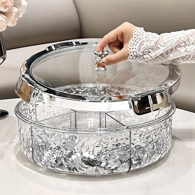 轻奢家用客厅大气收纳干果盘高档水果盘坚果干果果盒收纳果盘创意