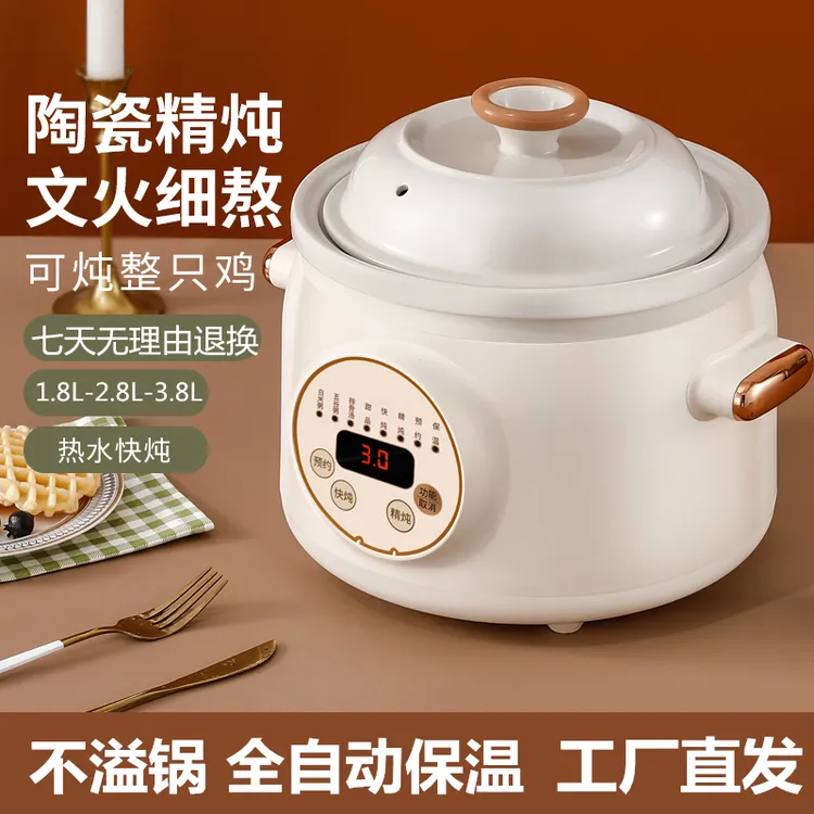 出口德国电炖锅煲汤锅熬煮粥神器家用多功能全自动插电养生锅陶瓷