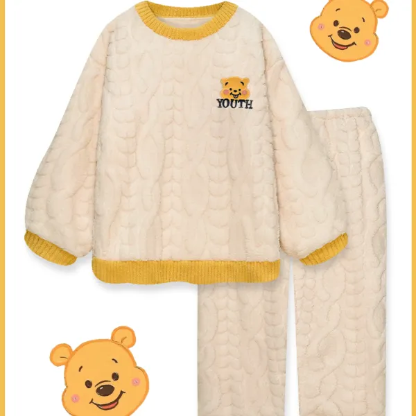 【维尼熊】睡衣女冬季加厚保暖珊瑚绒秋冬款法兰绒可外穿家居服套装