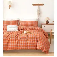 恋曲-床裙款全棉色织水洗棉四件套简约高温水洗柔软