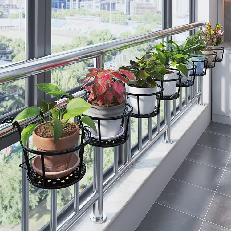 铁艺优选花架栏杆花架护栏挂式花盆架悬挂吊篮架摆放阳台置物架