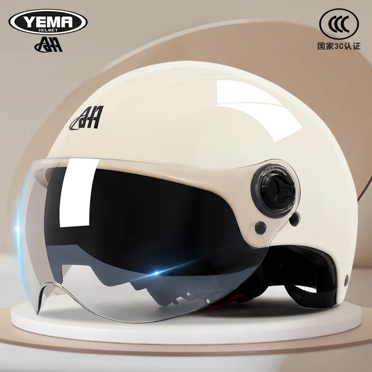 啊哈野马3C电动车头盔女男夏季防晒摩托电瓶车半盔四季通用安全帽