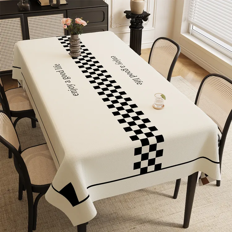 轻奢高级感桌布防水防油免洗餐桌布防烫茶几桌垫子家用长方形台布
