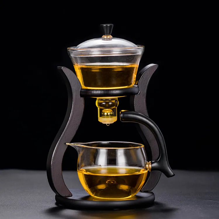 懒人玻璃茶具套装半自动泡茶器耐热透明功夫茶壶茶杯套装家用会客