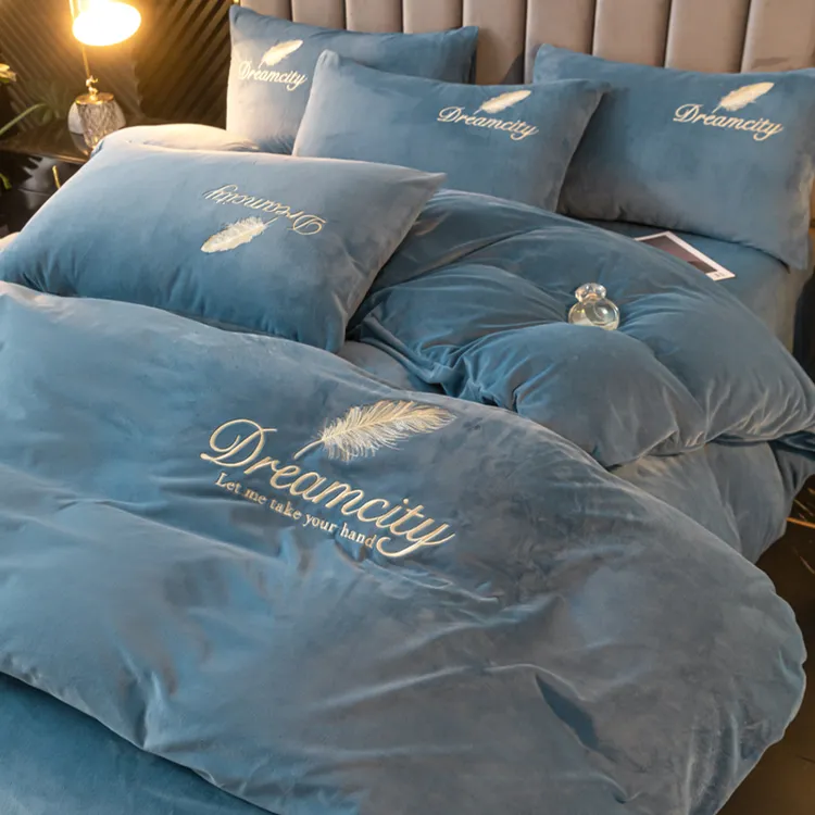 高克重牛奶绒床上四件套双面暖绒床单被套罩珊瑚绒秋冬季2025新款