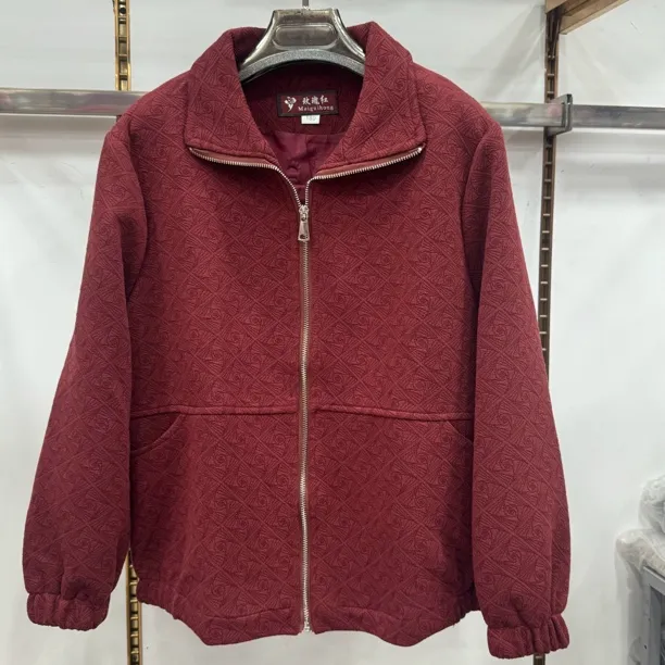 中老年女装秋装外套长袖拉链短款春秋夹克外套